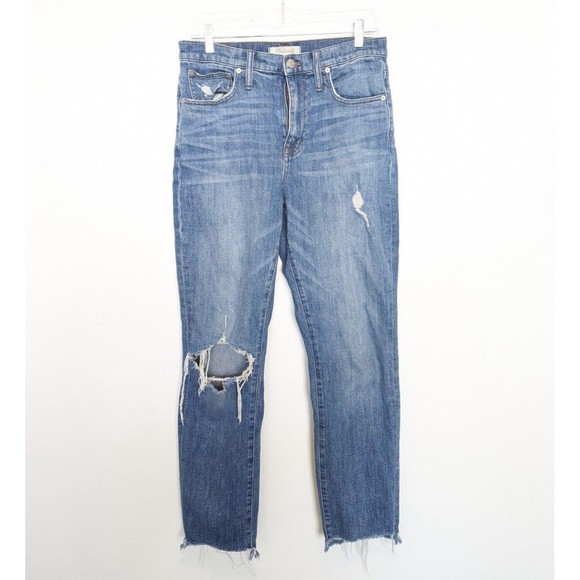 Madewell Denim - MADEWELL Cropped Jeans Womens Size 27 Blue High Rise Slim Boyfriend Step Hem